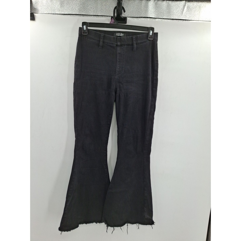 Judy Blue Womens Pull On Super Flare Black Jeans 7/28